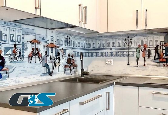 Стеклянный фартук для кухни Скинали с рисунком (абстракция, 3D, природа, города, капли, лёд, и т.д.) №SKINALI-8625