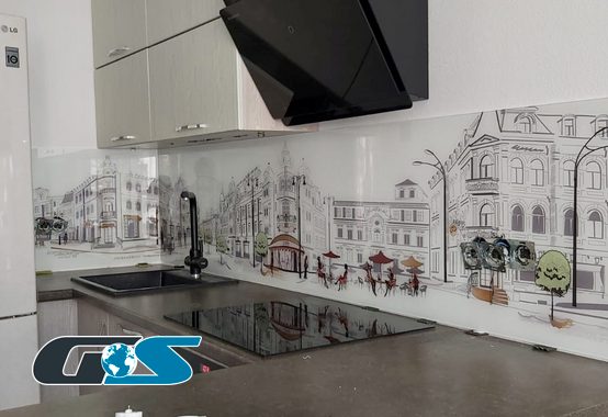 Стеклянный фартук для кухни Скинали с рисунком (абстракция, 3D, природа, города, капли, лёд, и т.д.) №SKINALI-4065