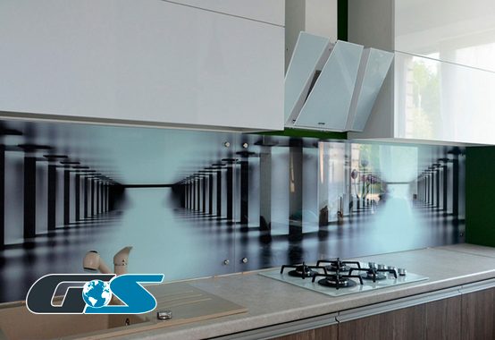 Стеклянный фартук для кухни Скинали с рисунком (абстракция, 3D, природа, города, капли, лёд, и т.д.) №skinali-9803
